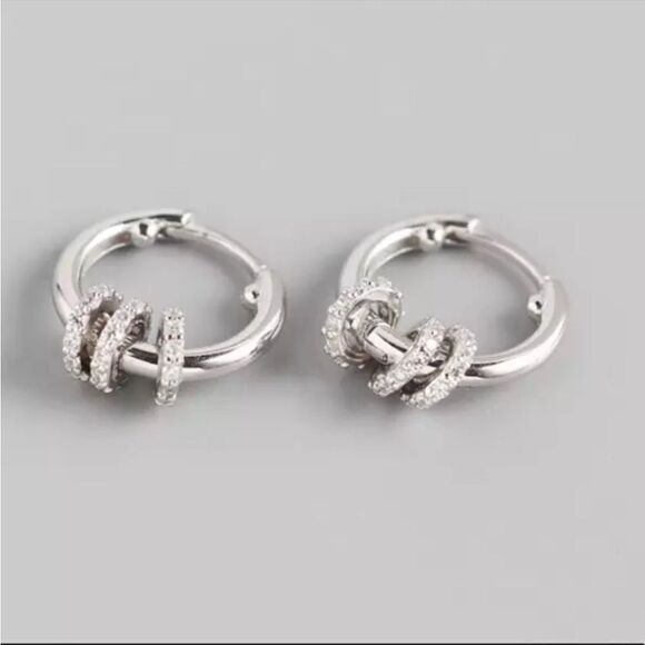 #35 Sterling Silver or Gold Circle Hoop Earrings - Picture 4 of 11